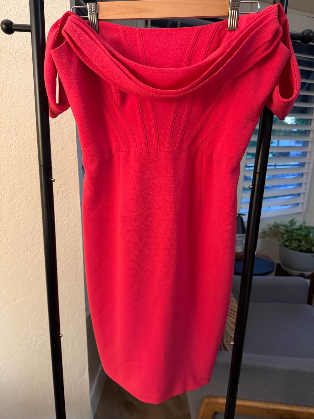 Dress the Population Off the Shoulder Corset Dress in Begonia, size Large